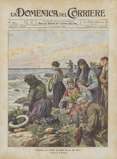 maj til havets ofre, i Di Dei Morti af Achille Beltrame