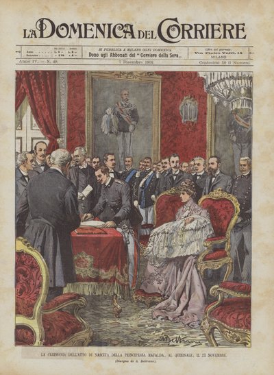 Prinsesse Mafaldas fødselsattest ceremoni i Quirinale den 23. november af Achille Beltrame