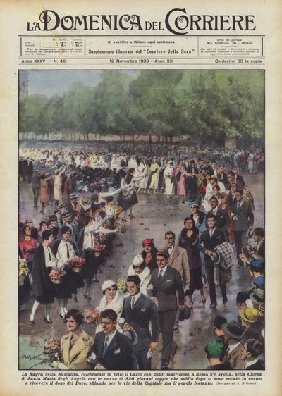 Sagra della Nuzialita, fejret i hele Lazio med 2620 bryllupper, i Rom, hvis den afholdes? af Achille Beltrame