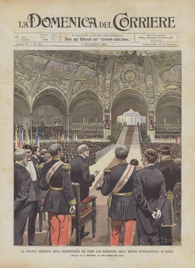 Den højtidelige ceremoni for uddeling af priser til udstillere på Paris Internationale udstilling af Achille Beltrame