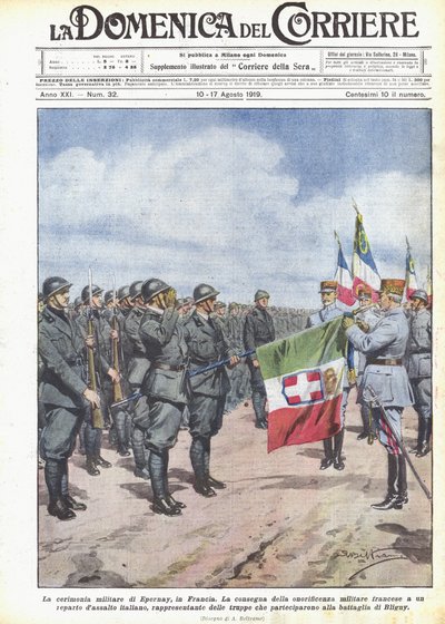 Den militære ceremoni i Epernay, Frankrig af Achille Beltrame