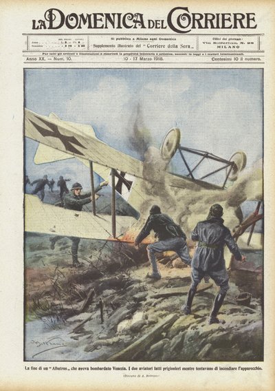 Enden på en albatros, der bombede Venedig af Achille Beltrame