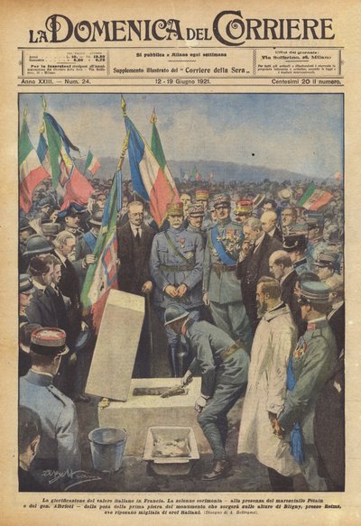 Forherligelse af italiensk tapperhed i Frankrig af Achille Beltrame