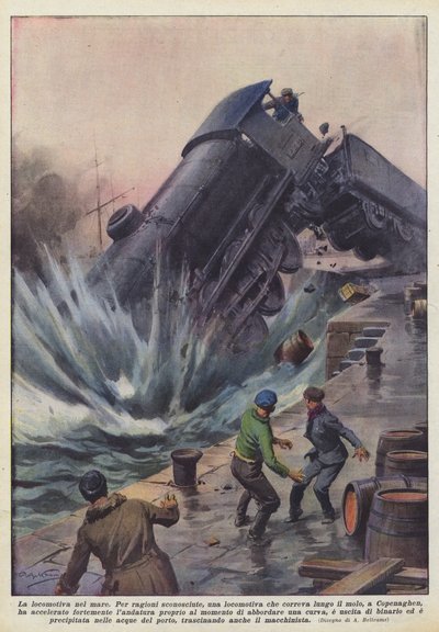 Lokomotivet i havet af Achille Beltrame