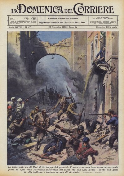 Kampen i Madrids gader af Achille Beltrame