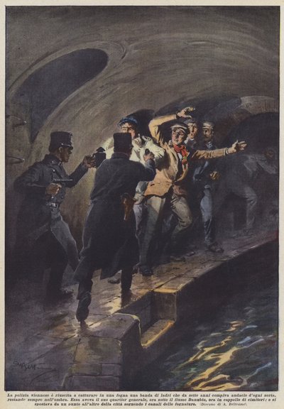 Formåede det wienerpoliti at fange en bande tyve i en kloak, der har eksisteret i syv år? af Achille Beltrame