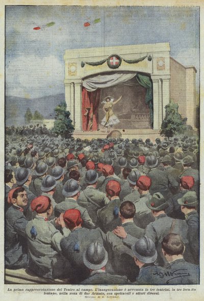 Den første forestilling af Teatro al Campo af Achille Beltrame
