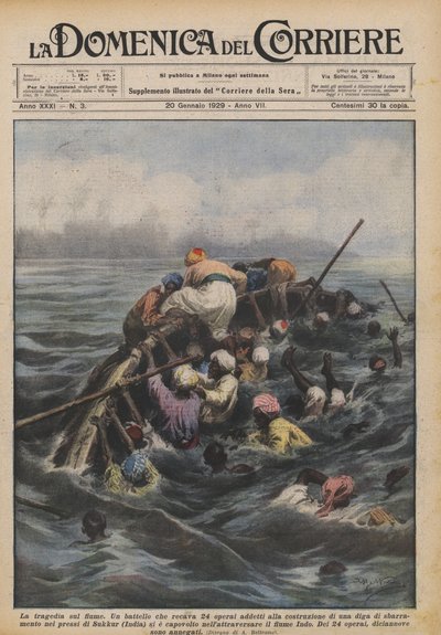 Tragedien ved floden af Achille Beltrame