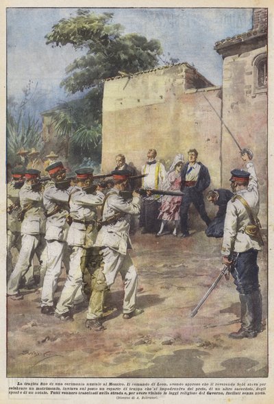 Den tragiske afslutning på en bryllupsceremoni i Mexico af Achille Beltrame