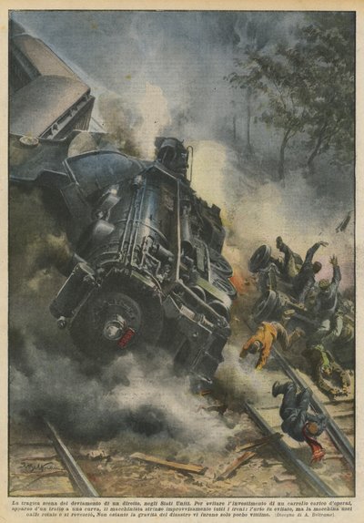 Den tragiske scene med omlægning af en direkte rute i USA af Achille Beltrame