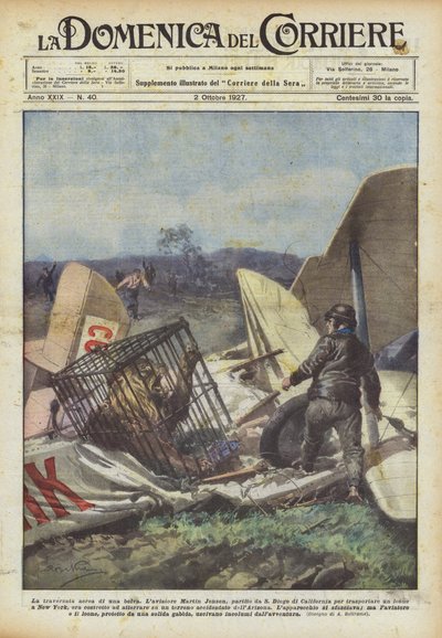Luftkrydsning af et dyr i luften af Achille Beltrame