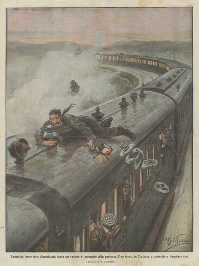 Togfører glemt på en vogn, når toget forlader Toscana? af Achille Beltrame