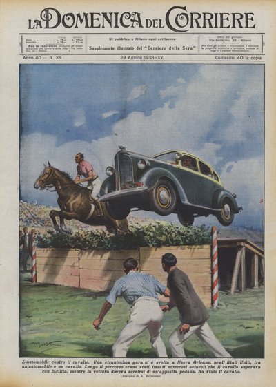 Bilen mod hesten af Achille Beltrame