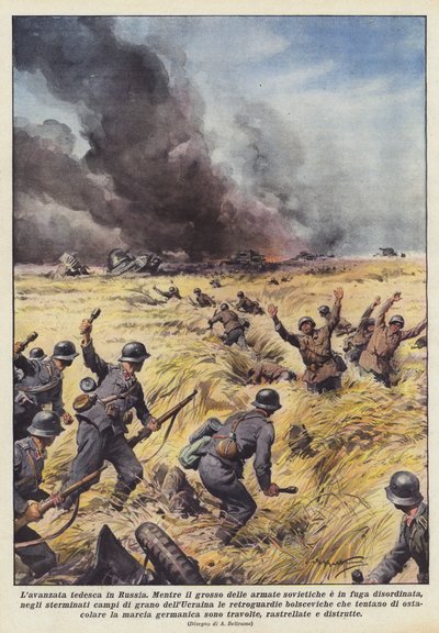 Tyskerne rykker ind i Rusland af Achille Beltrame