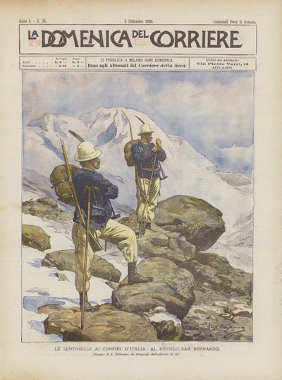 Le Sentinelle Ai Confini di Italia, på Piccolo San Bernardo af Achille Beltrame