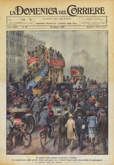 Glæderne ved generalstrejken i London af Achille Beltrame