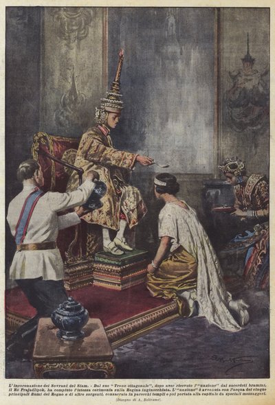 Kroningen af ​​Siams suveræner af Achille Beltrame