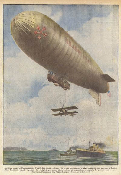 Den seneste nyhed inden for luftfarten, luftskibet med svævefly af Achille Beltrame