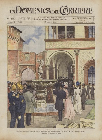 Milano, Indvielse af de kunstneriske og arkæologiske museer, gæster i det hertugelige hof af Achille Beltrame