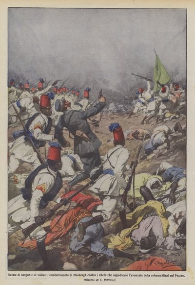 jul af blod og tapperhed, Moshrugas kamp mod de oprørere, der forhindrede bevægelsen? af Achille Beltrame