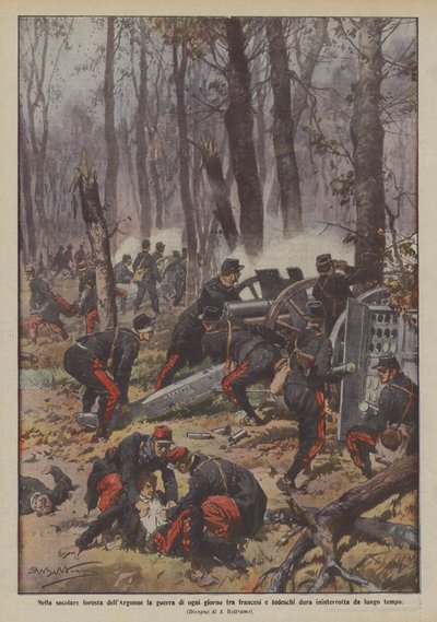 Varer hverdagens krig mellem franskmændene og tyskerne i den århundreder gamle skov Argonne? af Achille Beltrame