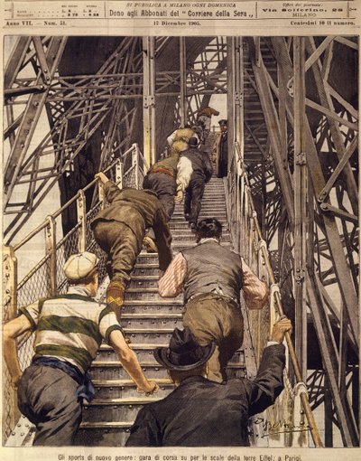 Ny sport: Løbeløb op ad trapperne i Tour Eiffel i Paris, 17. december af Achille Beltrame