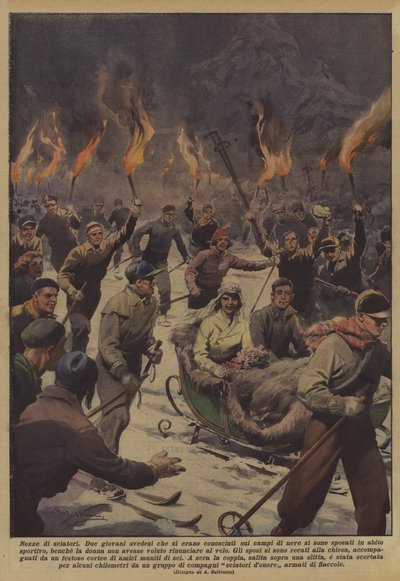 Bryllup af skiløbere af Achille Beltrame