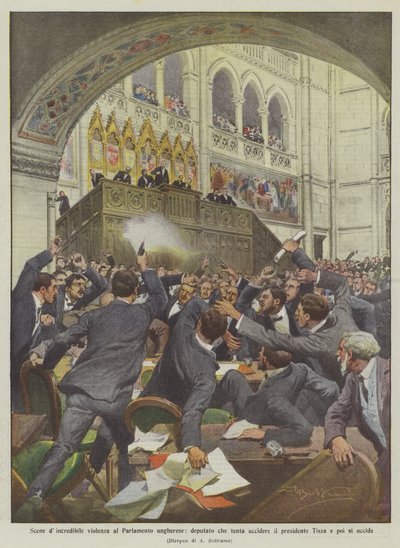 Utrolige voldsscener i det ungarske parlament, en stedfortræder, der forsøger at dræbe præsidenten? af Achille Beltrame