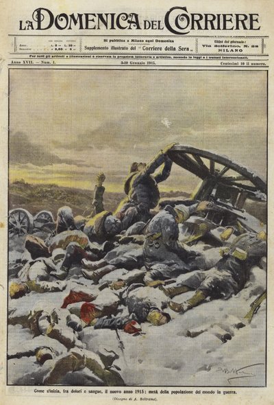 Det nye år 1915 med halvdelen af verdens befolkning i krig af Achille Beltrame
