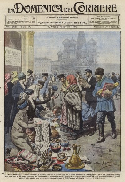 De velhavende er tvunget til at sælge deres ejendele i det postrevolutionære Rusland af Achille Beltrame