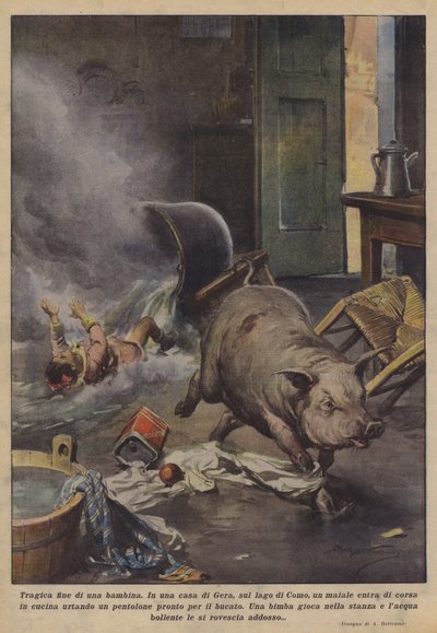 Tragisk afslutning på en lille pige af Achille Beltrame