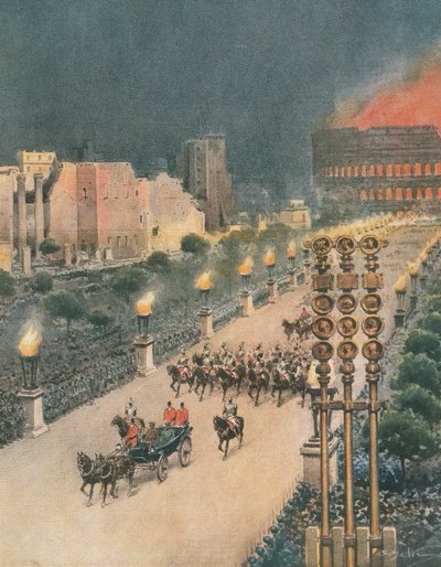 Adolf Hitlers triumferende indtog i Rom, illustration fra 