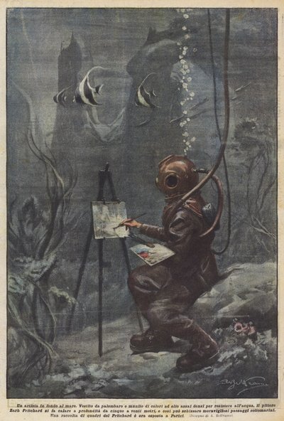 En kunstner på bunden af ​​havet af Achille Beltrame