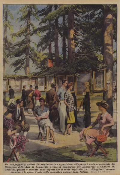 En lejr af kunstnere af Achille Beltrame