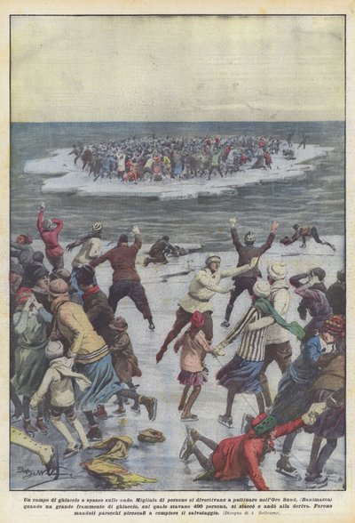 Et isfelt går på bølgerne af Achille Beltrame