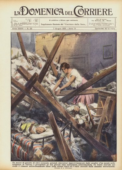 En granitblok på over 60 kilo faldt pludselig ned fra et bjergs skråninger. af Achille Beltrame