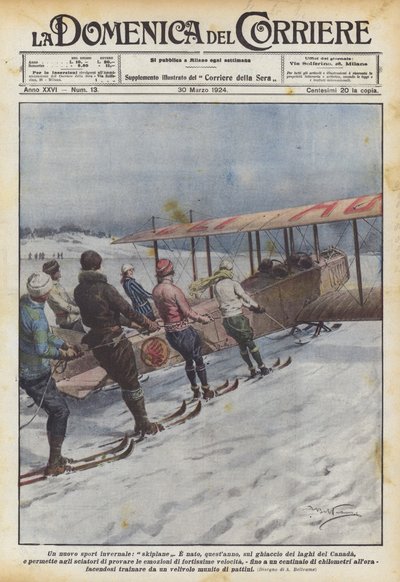 En ny vintersport, skifly af Achille Beltrame