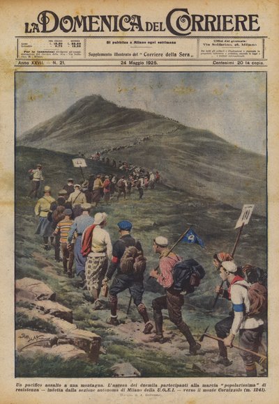 Et fredeligt angreb på et bjerg af Achille Beltrame
