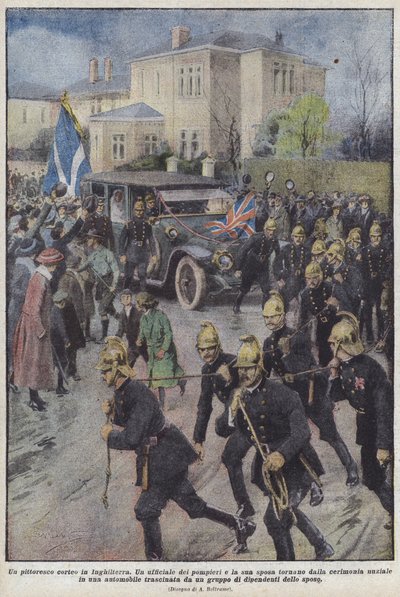 En malerisk procession i England af Achille Beltrame