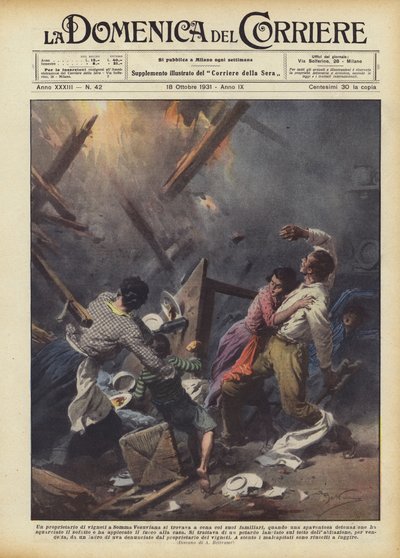 Spiste en vingårdsejer i Somma Vesuviana middag med sin familie? af Achille Beltrame