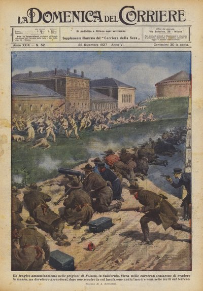 Et tragisk mytteri i Folsom, Californiens fængsler af Achille Beltrame