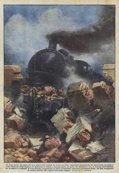 Et tog mod en mur af Achille Beltrame