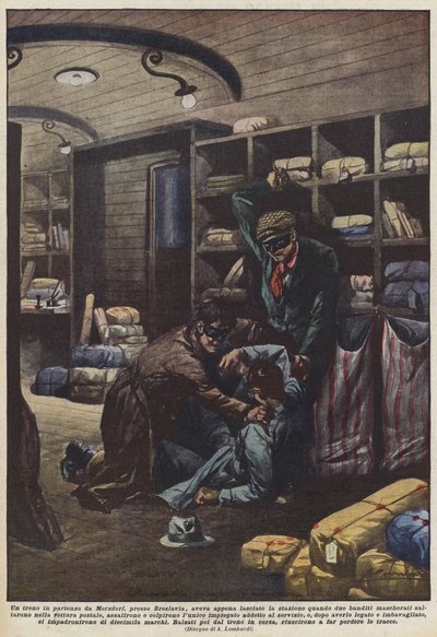 Et tog, der forlader Merzdorf nær Wroclaw, havde lige forladt stationen, da to? af Achille Beltrame