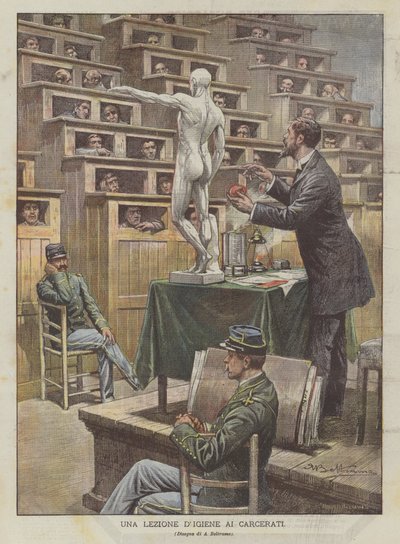 En hygiejne lektion for fanger af Achille Beltrame