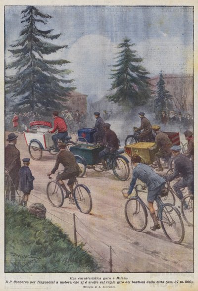 Et karakteristisk løb i Milano af Achille Beltrame