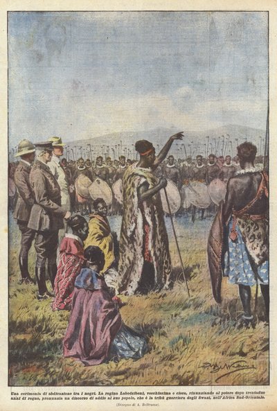 En abdikationsceremoni blandt sorte af Achille Beltrame