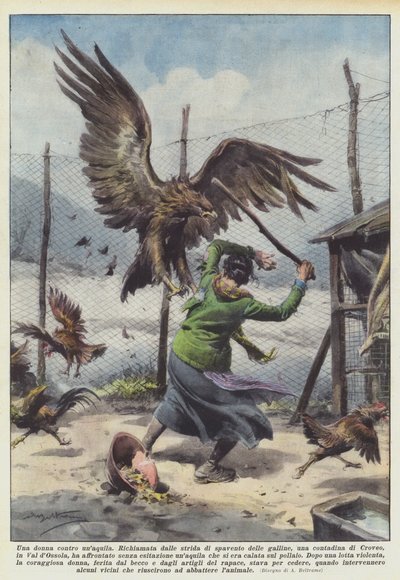 En kvinde mod en ørn af Achille Beltrame
