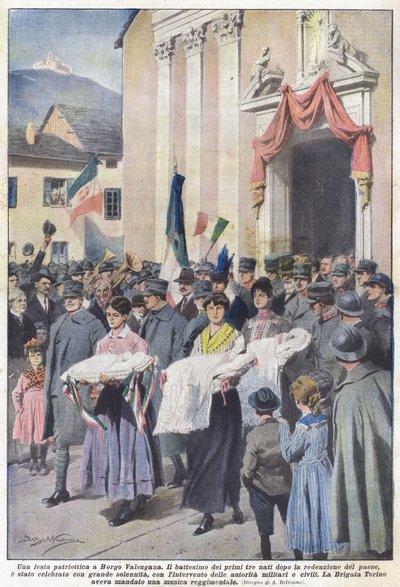 Et patriotisk parti i Borgo Valsugana af Achille Beltrame