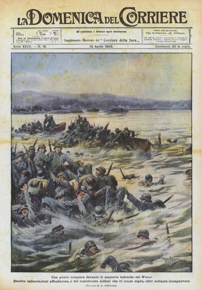 En alvorlig katastrofe under de tyske manøvrer på Weser af Achille Beltrame