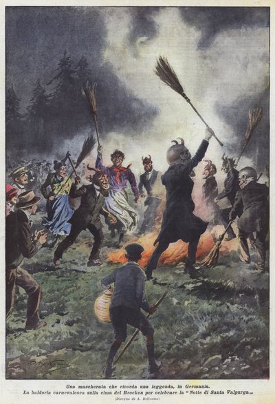 En maskerade, der minder om en legende i Tyskland af Achille Beltrame